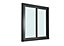 Baie vitrée coulissante alu GoodHome gris - l.180 x h.215 cm - Uw 1,7