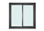 Baie vitrée coulissante alu GoodHome gris - l.240 x h.200 cm - Uw 1,7