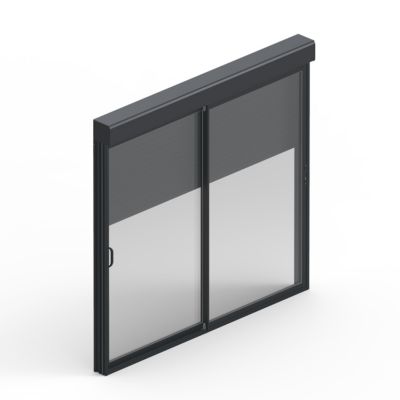 Baie vitrée coulissante aluminium gris 215 x 180 cm, Uw 1,7 — free download