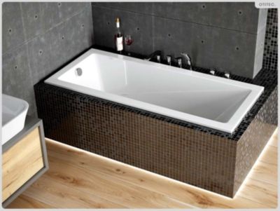 Baignoire 140 x 70 cm avec habillage à carreler et vidage - MODERN SLIM