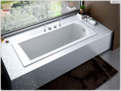 Baignoire 160x70 avec habillage à carreler (sans tablier) - SHEA SLIM