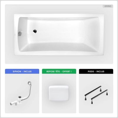 Baignoire 170x70 sans tablier sans habillage - OPTIMA