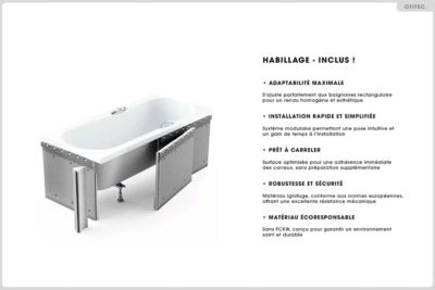 Baignoire 170x75 avec habillage à carreler (sans tablier) - INTRICA