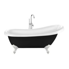 Baignoire ancienne rétro sur pieds RICHMOND Noire 171 cm Pieds d'Aigle Blancs