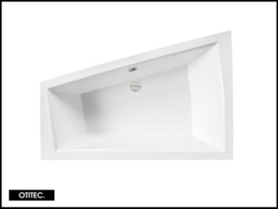 Baignoire Asymétrique sans Tablier - 170 x 125 cm - INTIMA DUO SANS TABLIER - GAUCHE - 2 REPOSE-TÊTES OFFERTS