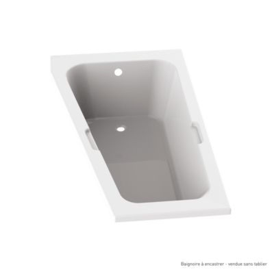 Baignoire asymétrique angle gauche Chaloop L.160 x l.90 cm sans tablier Valentin