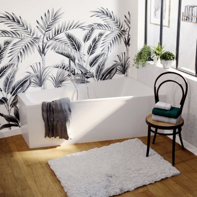 Baignoire asymétrique droite 160x90 cm, blanc, Teesta GoodHome