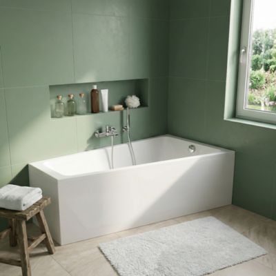Baignoire asymétrique droite 160x90 cm, blanc, Teesta GoodHome