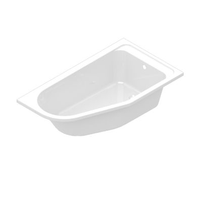 Baignoire asymétrique droite 160x90 cm Cavally blanc