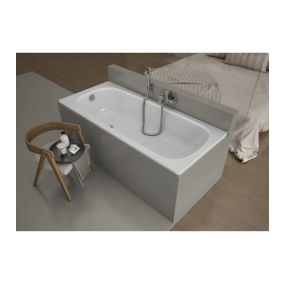 Baignoire AVIZORIA en acier émaillé 75 cm fond anti derapant rugueux - 140cm