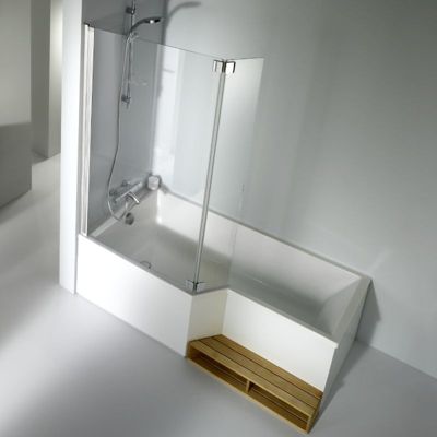 Baignoire bain douche 160 x 90 cm JACOB DELAFON Neo blanc mat gauche