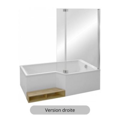 Baignoire bain douche 170 x 90 JACOB DELAFON Neo version droite + tablier