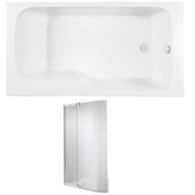 Baignoire bain douche JACOB DELAFON Malice antidérapante + pare bain 160 x 85, version droite