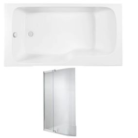 Baignoire bain douche JACOB DELAFON Malice antidérapante + pare bain 160 x 85, version gauche