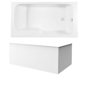 Baignoire bain douche JACOB DELAFON Malice antidérapante + tablier angle 160 x 85 droite