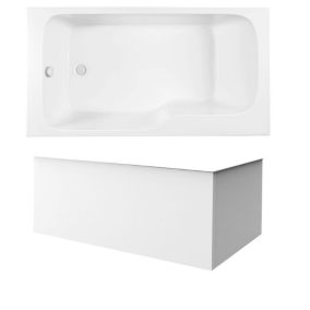 Baignoire bain douche JACOB DELAFON Malice antidérapante + tablier angle 160 x 85 gauche