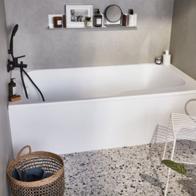 Baignoire bain douche JACOB DELAFON Malice antidérapante + tablier niche + pare bain 170 x 90 gauche