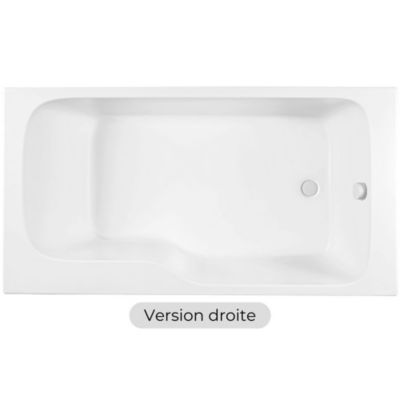 Baignoire bain douche JACOB DELAFON Malice version droite Blanc brillant 160 x 85