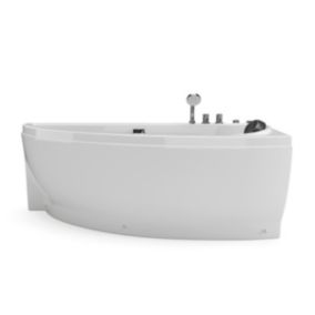 Baignoire balnéo asymétrique blanche - 1 place - 160 x 75 cm - Angle droit - TABANA