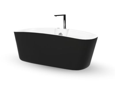 Baignoire Balnéo îlot Tao Black Bulle 170x80x65cm, By Spalina
