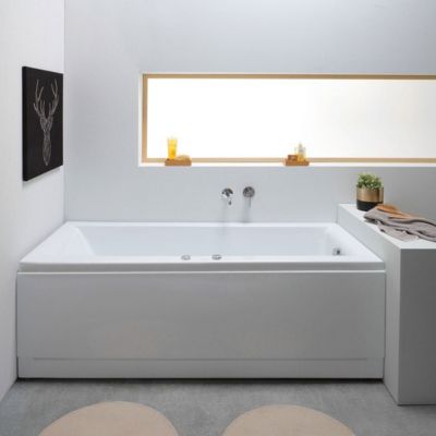 Baignoire Balnéo Rectangulaire En Acrylique Blanc Adele