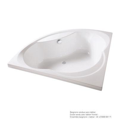 Baignoire d'angle 140 x 140 cm Giverny sans tablier Valentin
