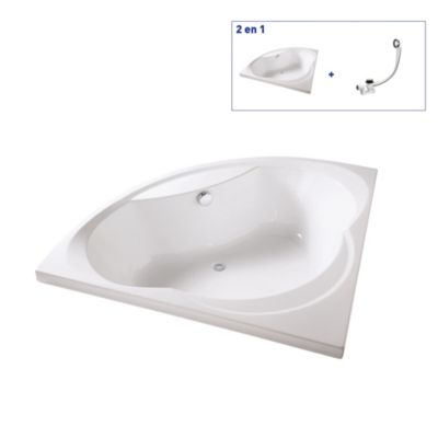 Baignoire d'angle 140 x 140 cm Giverny sans tablier Valentin