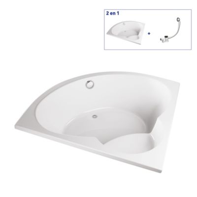 Baignoire d'angle 150 x 150 cm Maylis sans tablier Valentin