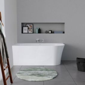 Baignoire d'angle acrylique salle de bain, 2 parois,2 places, 150x75x47cm, Garantie 5 ans, Blanc, DURADELFI
