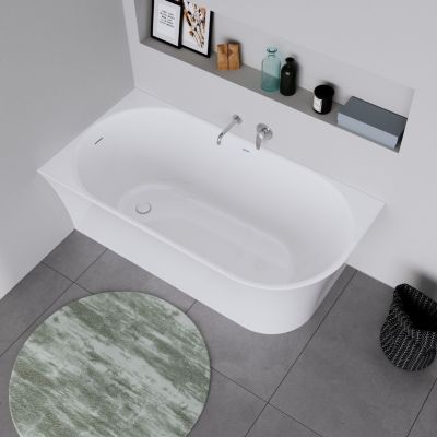 Baignoire d'angle acrylique salle de bain, 2 parois,2 places, 170x80x47cm, Garantie 5 ans, Blanc, DURADELFI