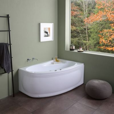 Baignoire D'angle Droite Ambra Avec Hydromassage