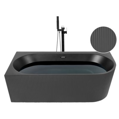 Baignoire d'angle GOCTA 170 x 80 cm Noir Côté droit