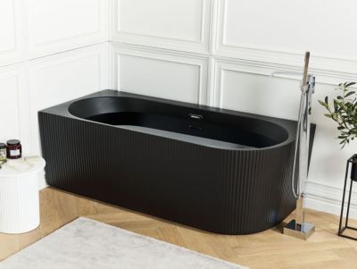 Baignoire d'angle GOCTA 170 x 80 cm Noir Côté droit