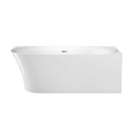 Baignoire design ovale semi-îlot ELIZABETH blanche 170 cm Angle à droite