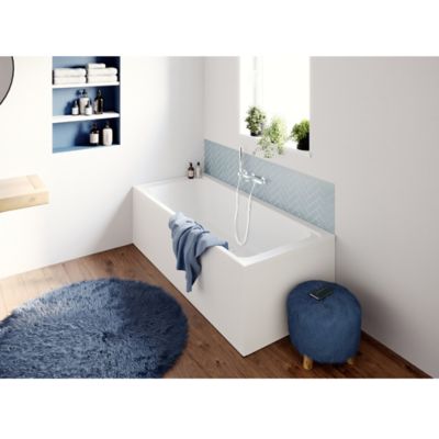 Baignoire double en acrylique blanc L.180 x l.80 cm GoodHome Cavally