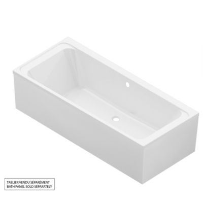 Baignoire double en acrylique blanc L.180 x l.80 cm GoodHome Cavally