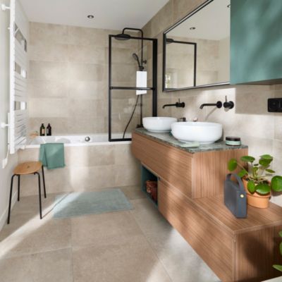 Baignoire double en acrylique blanc L.180 x l.80 cm GoodHome Cavally