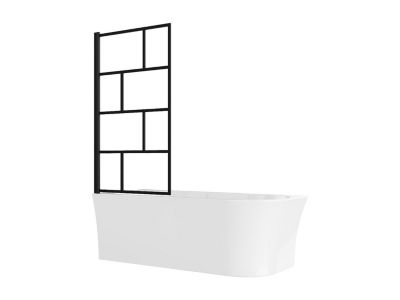 Baignoire douche blanche avec pare baignoire pivotant - 201 L - Angle gauche - PONTICOLA