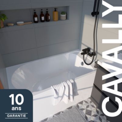 Baignoire droite 120x70 cm Cavally blanc