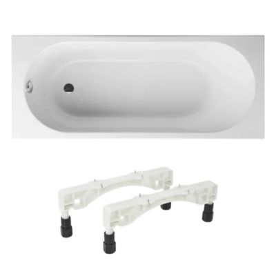 Baignoire droite 160 X 70 VILLEROY ET BOCH O Novo Solo acrylique avec pieds