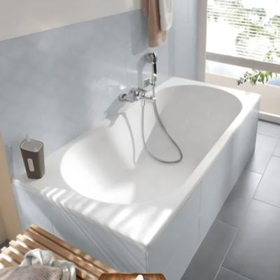 Baignoire droite 160 X 70 VILLEROY ET BOCH O Novo Solo acrylique avec pieds