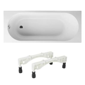 Baignoire droite 170 X 70 VILLEROY ET BOCH O Novo Solo acrylique avec pieds