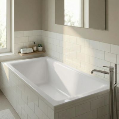 Baignoire droite Bolmen L. 170 cm x l. 75 cm blanc