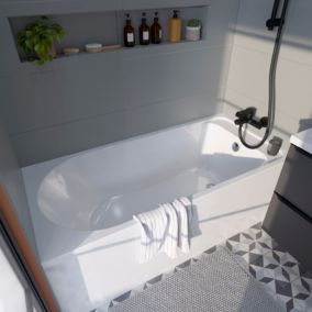 Baignoire droite Cavally L. 140 x l. 70 cm blanc