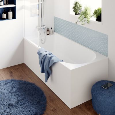 Baignoire droite Cavally L. 160 cm x l. 75 cm blanc