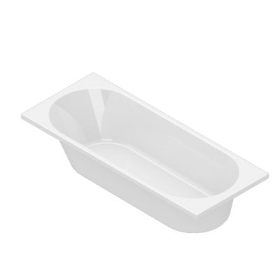 Baignoire droite en acrylique L.160 x l.70 cm blanc, Horyn