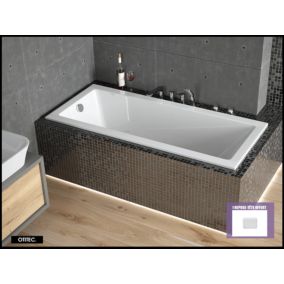 Baignoire Droite sans Tablier - 130 x 70 cm - MODERN SANS TABLIER - REPOSE-TÊTE OFFERT