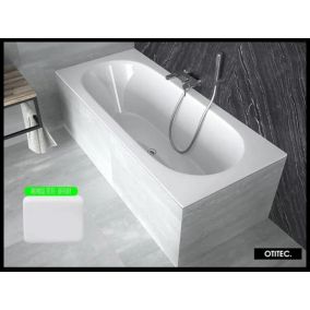 Baignoire Droite sans Tablier - 160 x 75 cm - VITAE SANS TABLIER - REPOSE-TÊTE OFFERT