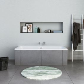 Baignoire à encastrer acrylique rectangulaire salle de bain, 2 dossiers -180x80x47cm- Garantie 5 ans, Blanc, DURAPECOS