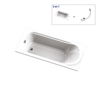 Baignoire Glyphe L.160 x l.70 cm sans tablier Valentin